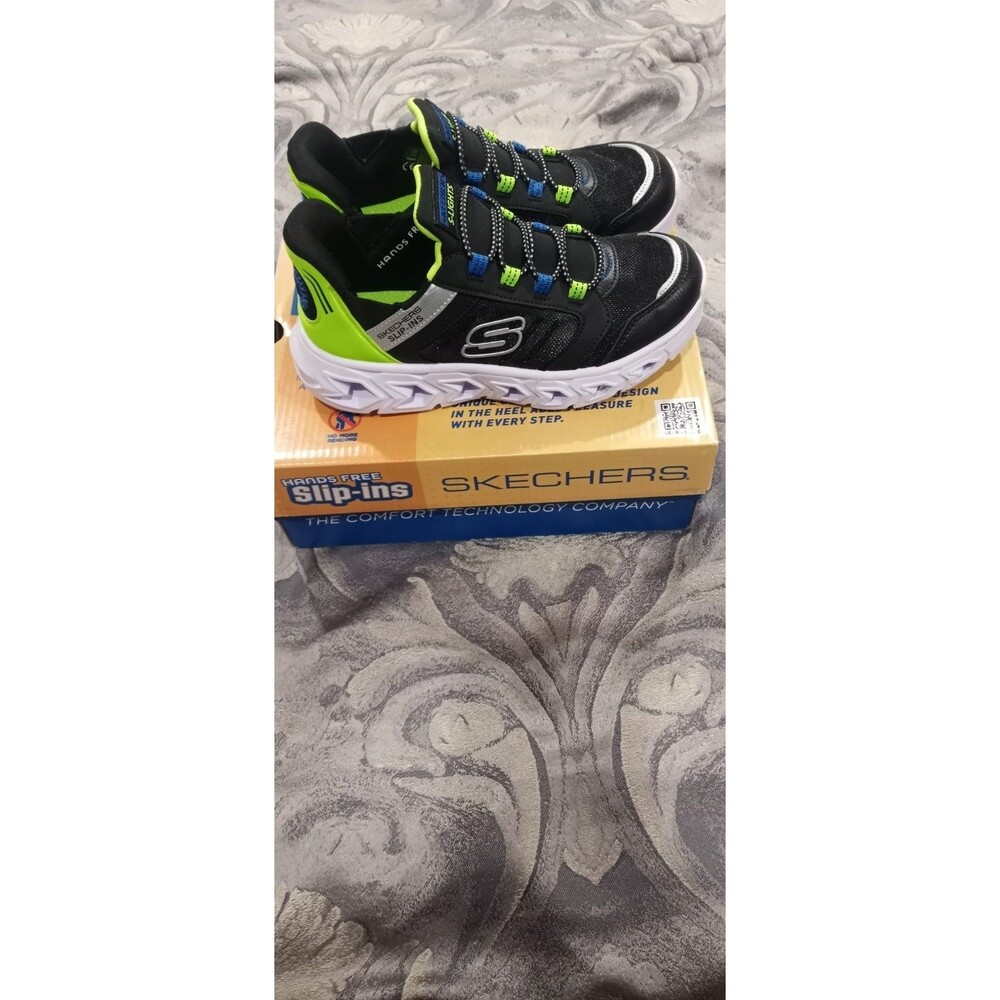 Skechers Hypno-Flash 2.0 -ODELUX KIDS Sneaker Black Green Size US  .2